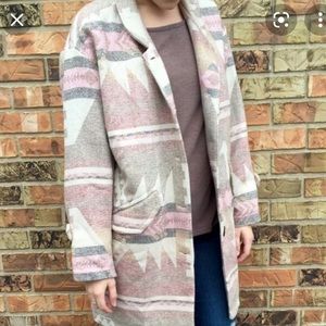 Under Skies Pink Aztec Coat